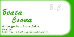 beata csoma business card
