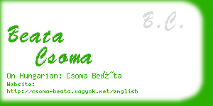 beata csoma business card